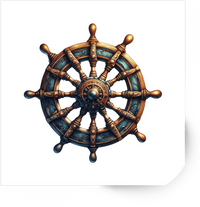 Thumbnail for Ship Wheel Helm Sticker | Vintage Nautical Bronze Vinyl Decal | Sailor Ocean Gift