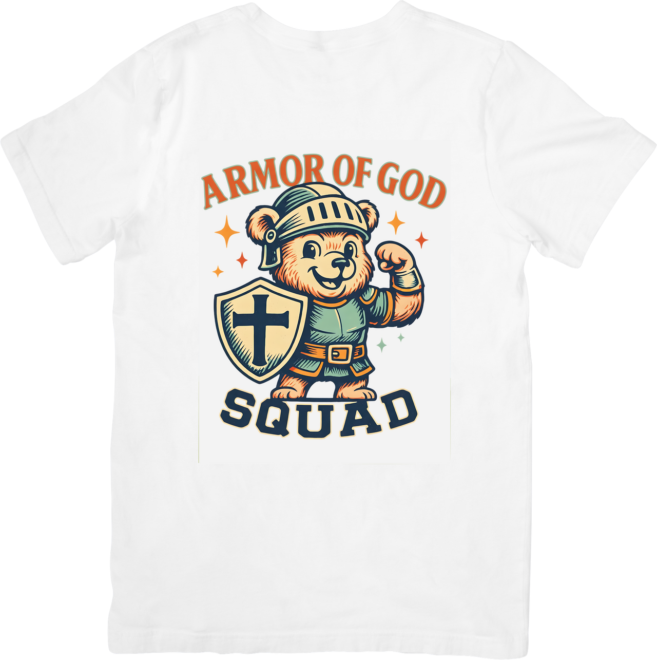 Armor of God Squad T-Shirt | Cute Christian Bear Graphic Tee | Kids Faith Gift