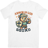 Thumbnail for Armor of God Squad T-Shirt | Cute Christian Bear Graphic Tee | Kids Faith Gift
