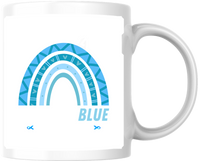 Thumbnail for Blue Boho Rainbow Mug | Minimalist Pastel Arch Coffee Mug | Nursery Decor Gift
