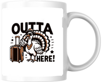 Thumbnail for Turkey Outta Here Travel Mug | Funny Thanksgiving Coffee Mug | Vacation Holiday Gift