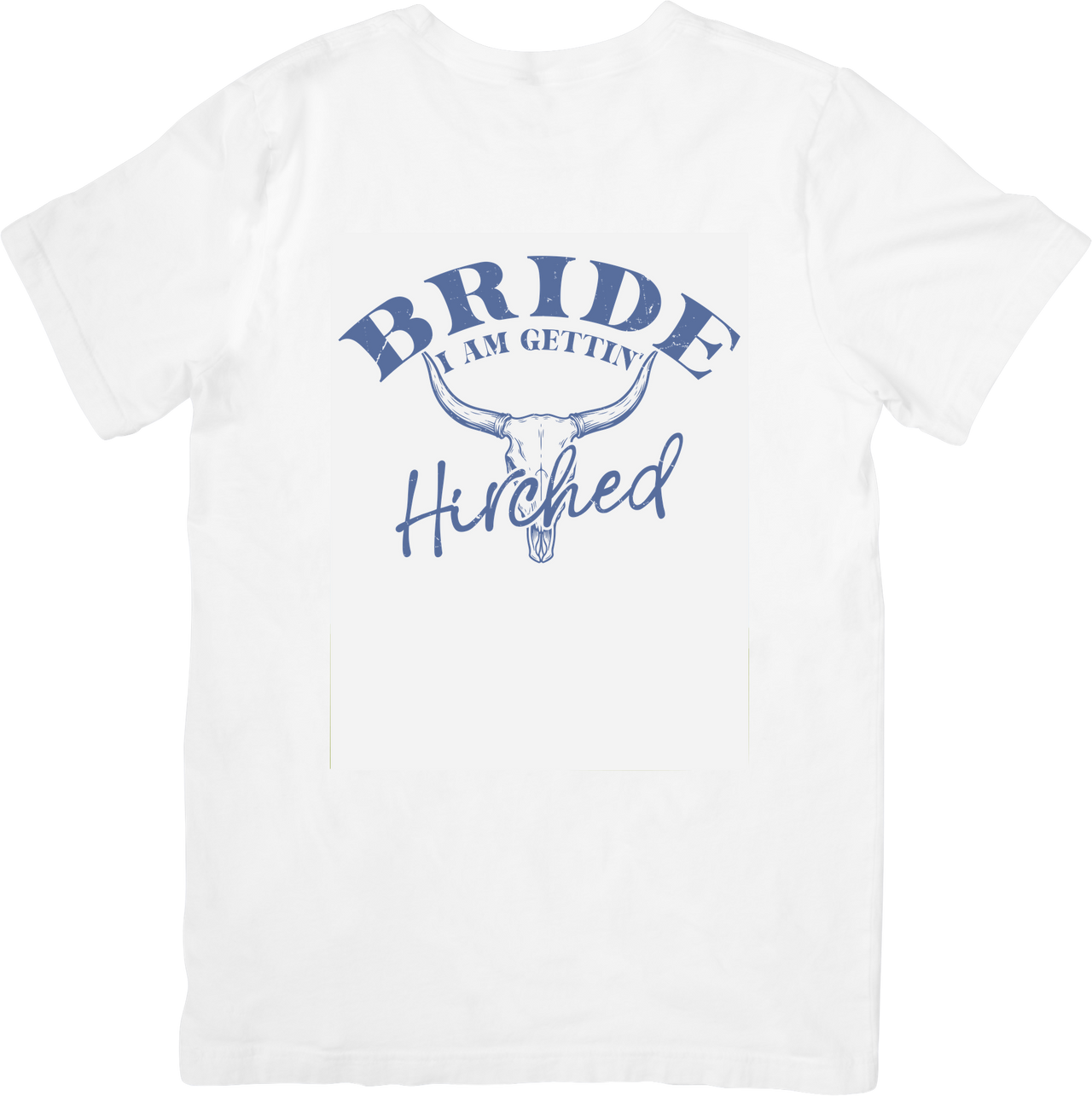 Bride I Am Getting Hitched Bull Skull T-Shirt | Boho Western Bachelorette Graphic Tee | Bride Gift