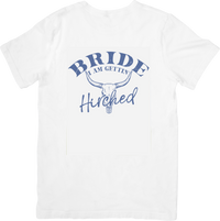 Thumbnail for Bride I Am Getting Hitched Bull Skull T-Shirt | Boho Western Bachelorette Graphic Tee | Bride Gift