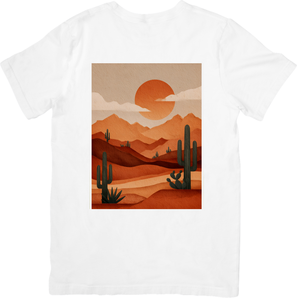Desert Sunset Cactus T-Shirt | Minimalist Boho Landscape Graphic Tee | Southwest Nature Gift