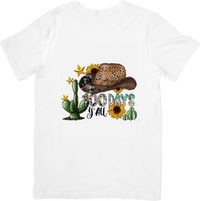 Thumbnail for 100 Days Yall T-Shirt | Boho Western Cowboy Hat Sunflower Graphic Tee | Teacher Gift