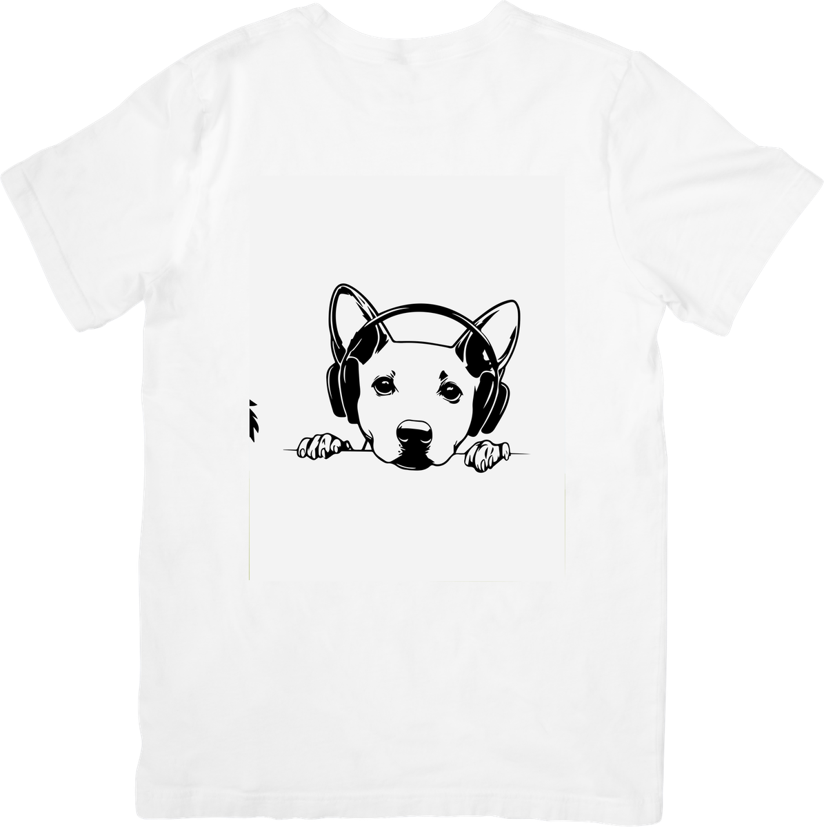 Dog With Headphones T-Shirt | Black & White Husky Music Graphic Tee | Dog Lover Gift