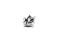 Thumbnail for Angry Piranha Throw Pillow | Black Ink Splashing Fish Decorative Pillow | Fishing Lover Gift