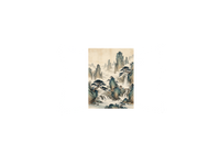 Thumbnail for Chinese Mountain Landscape Throw Pillow | Ink Wash Scenery Decorative Pillow | Zen Home Gift