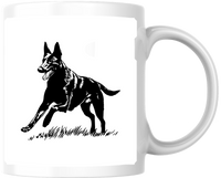 Thumbnail for Running German Shepherd Mug | Bold Black Silhouette Dog Coffee Mug | Dog Lover Gift