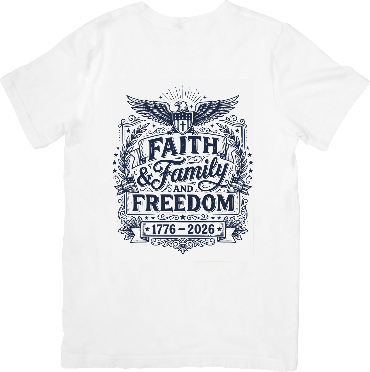 Faith Family And Freedom Eagle T-Shirt | Patriotic Christian Vintage Graphic Tee | Americana Gift