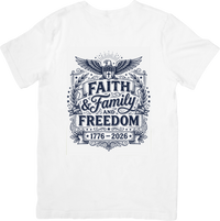 Thumbnail for Faith Family And Freedom Eagle T-Shirt | Patriotic Christian Vintage Graphic Tee | Americana Gift