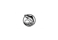 Thumbnail for Leaping Salmon Sunset Throw Pillow | Black Ink Fishing Decorative Pillow | Angler Gift