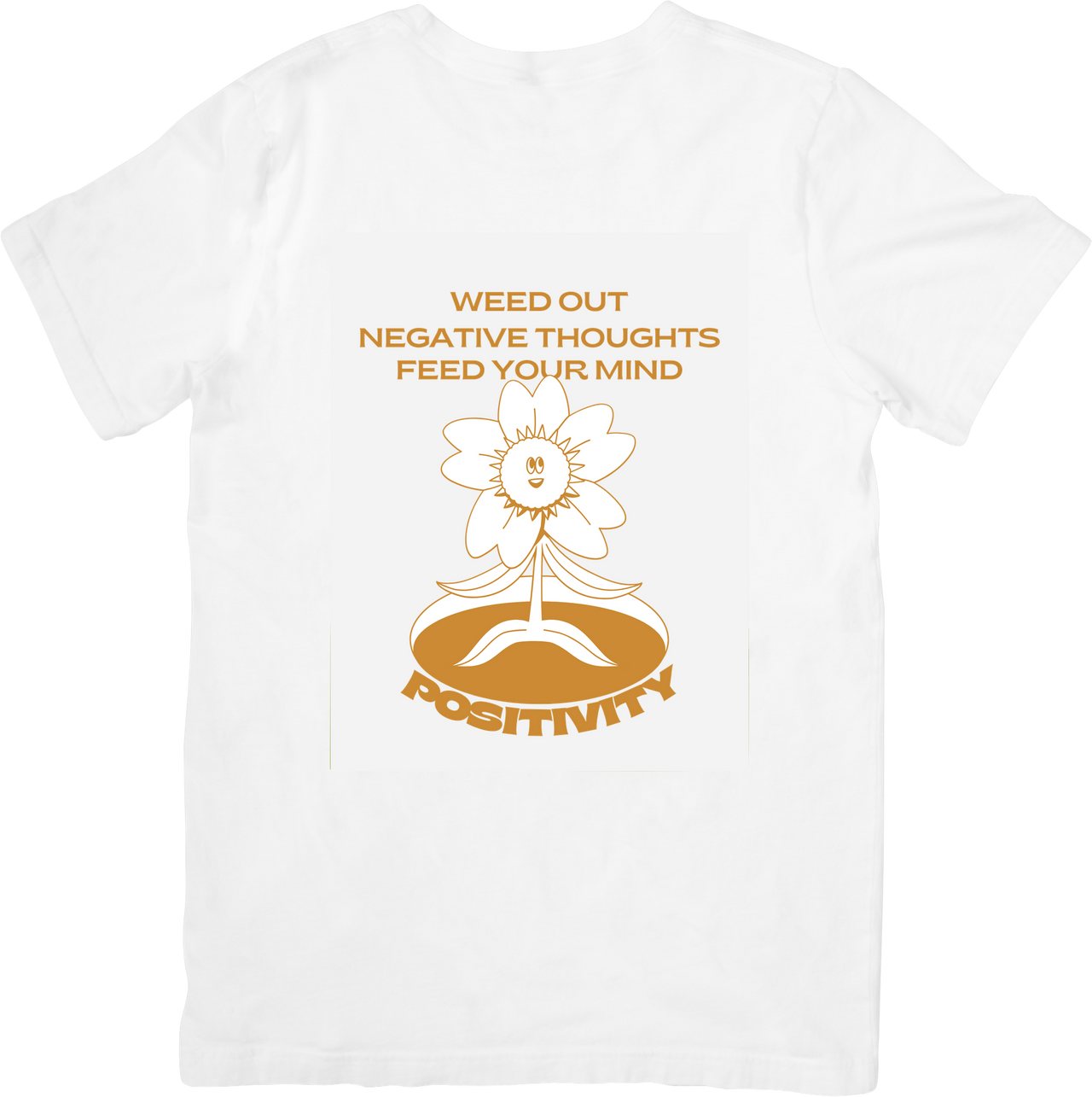 Positivity Weed Out Negative Thoughts Flower T-Shirt | Minimalist Motivational Graphic Tee