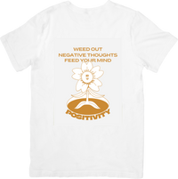 Thumbnail for Positivity Weed Out Negative Thoughts Flower T-Shirt | Minimalist Motivational Graphic Tee