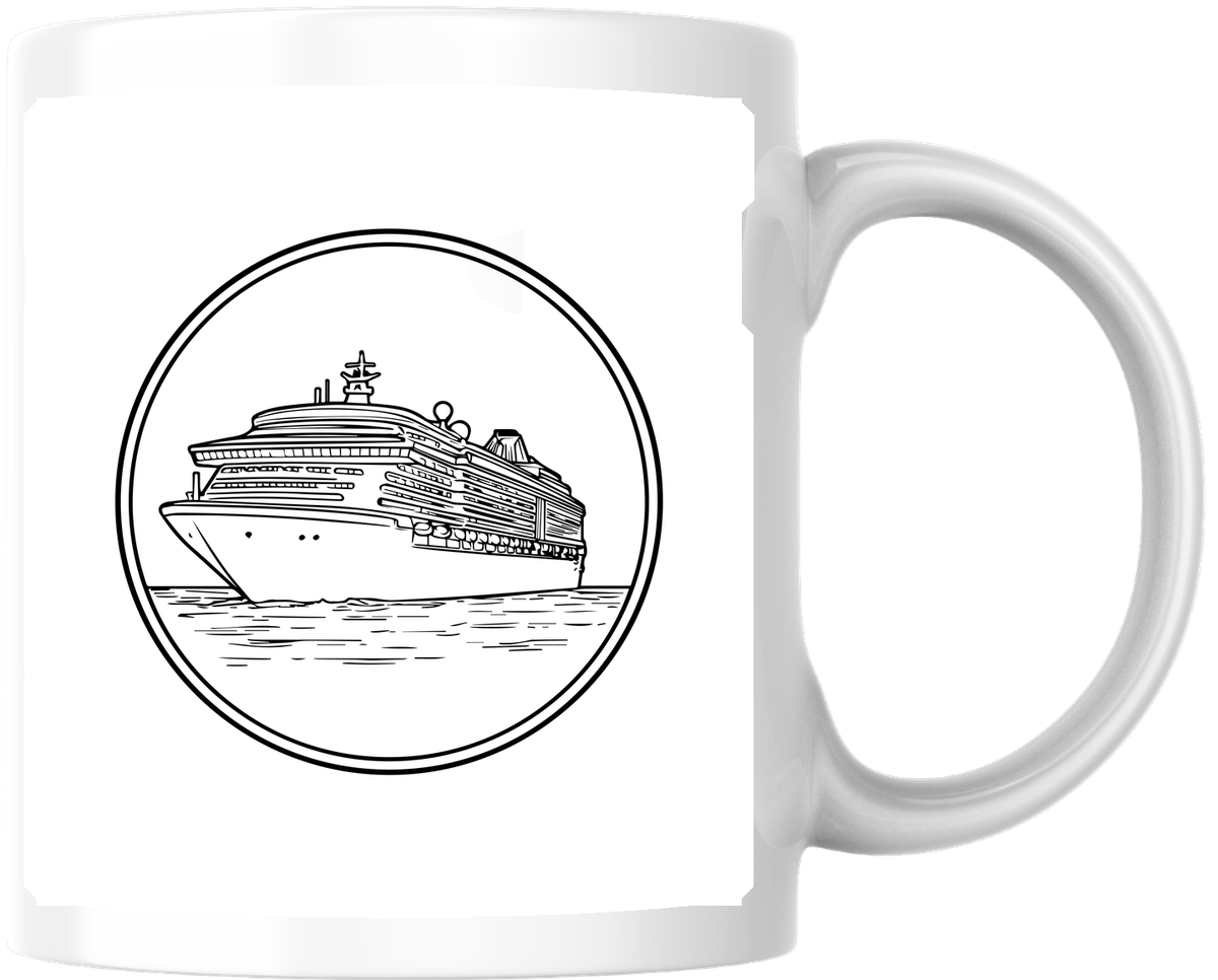 Cruise Ship Line Art Mug | Minimalist Ocean Liner Coffee Mug | Cruise Lover Gift