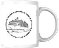 Thumbnail for Cruise Ship Line Art Mug | Minimalist Ocean Liner Coffee Mug | Cruise Lover Gift