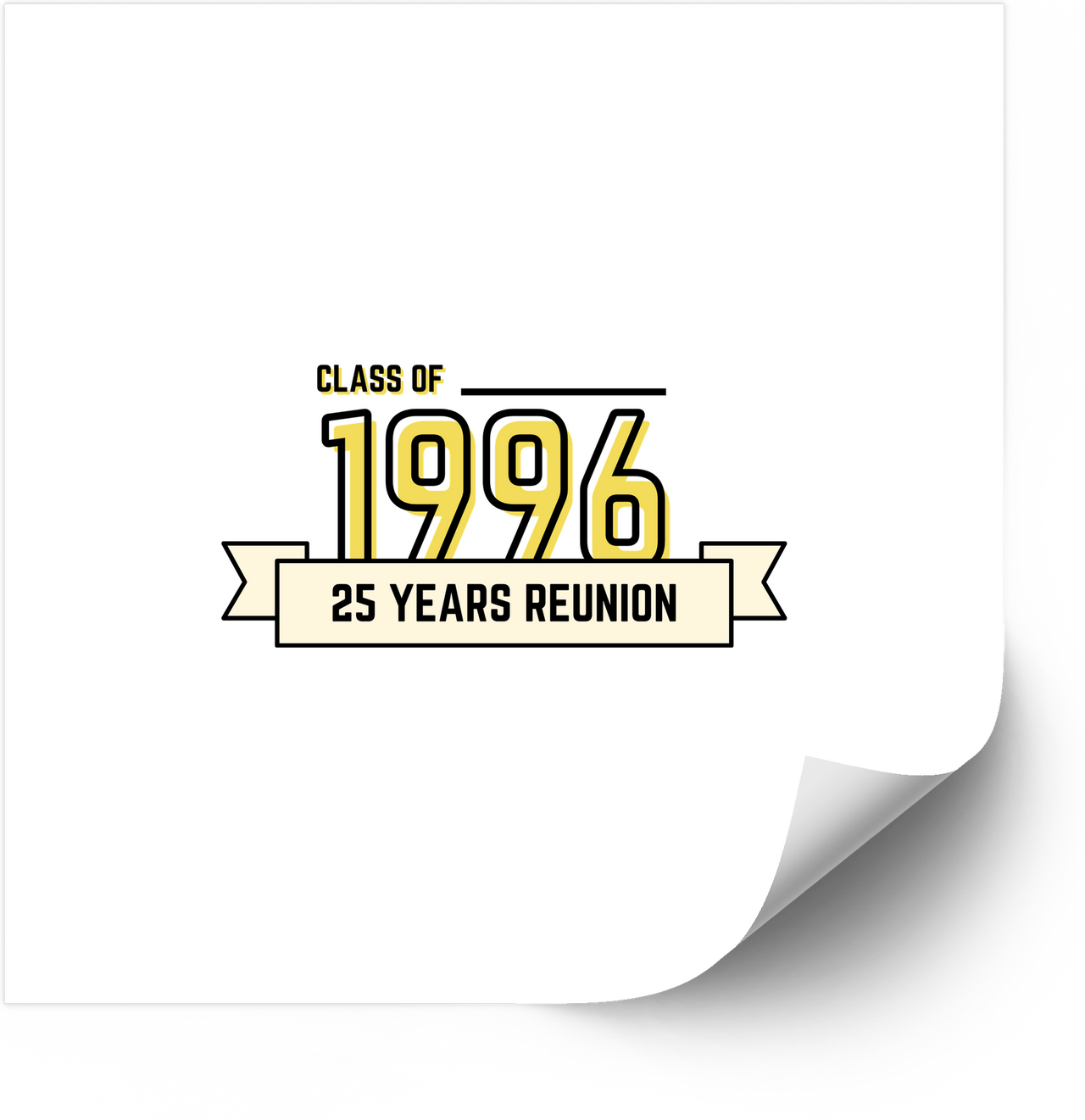 Class Of 1996 Twenty Five Years Reunion Sticker | Retro Minimalist Class Reunion Vinyl Decal