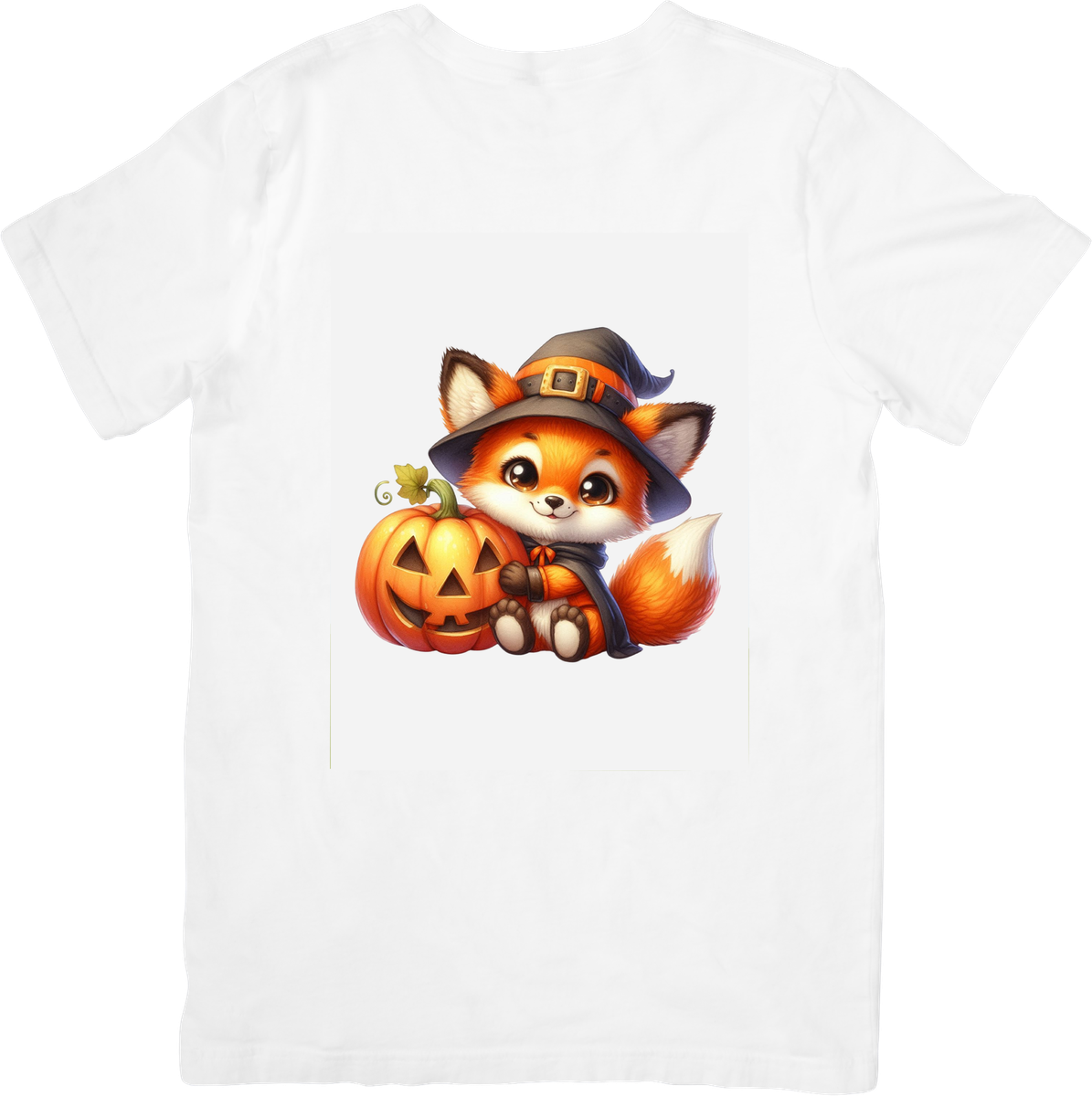 Cute Witch Fox Halloween T-Shirt | Adorable Pumpkin Fox Graphic Tee | Spooky Season Gift