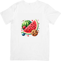 Thumbnail for Watermelon Cookie Mashup T-Shirt | Playful Watercolor Fruit Graphic Tee | Summer Snack Gift