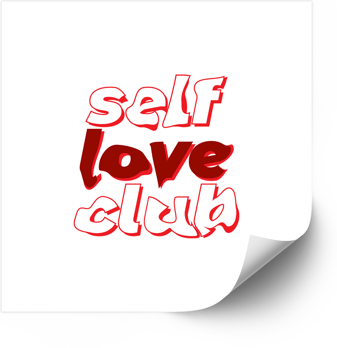 Self Love Club Sticker | Bold Retro Empowerment Vinyl Decal