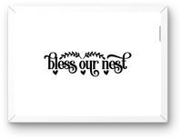 Thumbnail for Bless Our Nest Wall Art | Elegant Script Hearts Print | Family Home Housewarming Gift