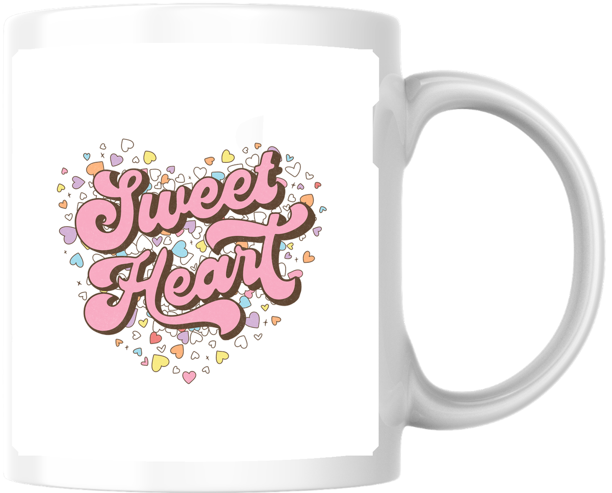 Sweet Heart Retro Lettering Mug | Pastel Valentine Candy Coffee Mug | Cute Love Gift