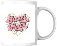 Thumbnail for Sweet Heart Retro Lettering Mug | Pastel Valentine Candy Coffee Mug | Cute Love Gift