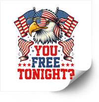 Thumbnail for You Free Tonight Bald Eagle Flags Sticker | Funny Patriotic Fourth of July Vinyl Decal