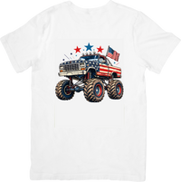 Thumbnail for Monster Truck T-Shirt | Patriotic American Flag Graphic Tee | 4th of July Gift