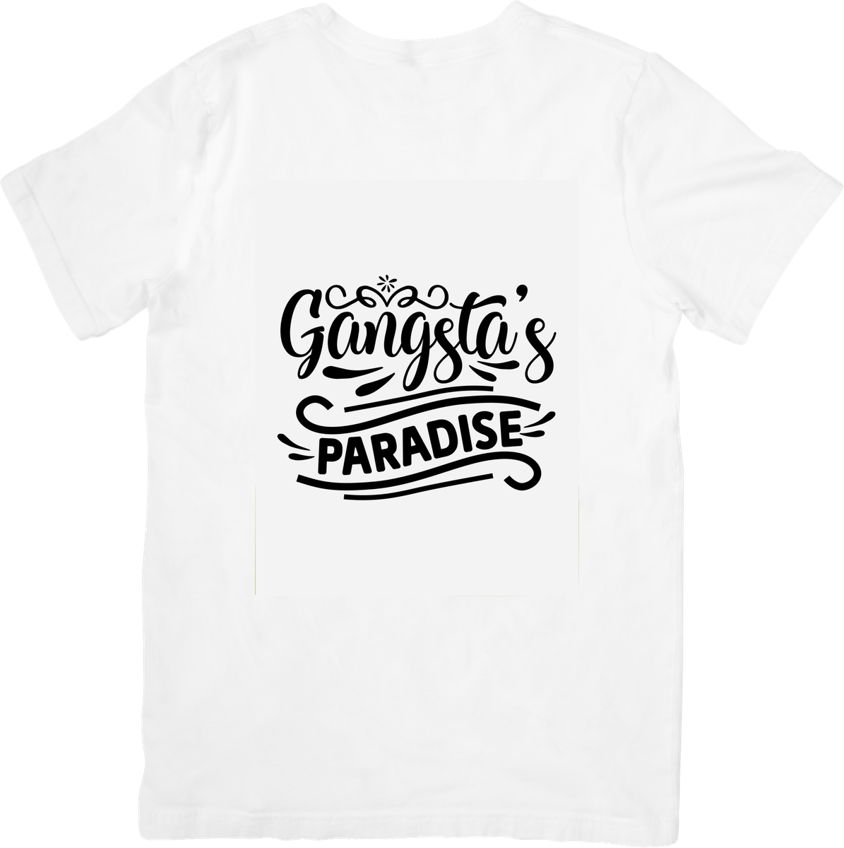 Gangsta's Paradise T-Shirt | Retro Script Typography Graphic Tee | Hip Hop Music Gift