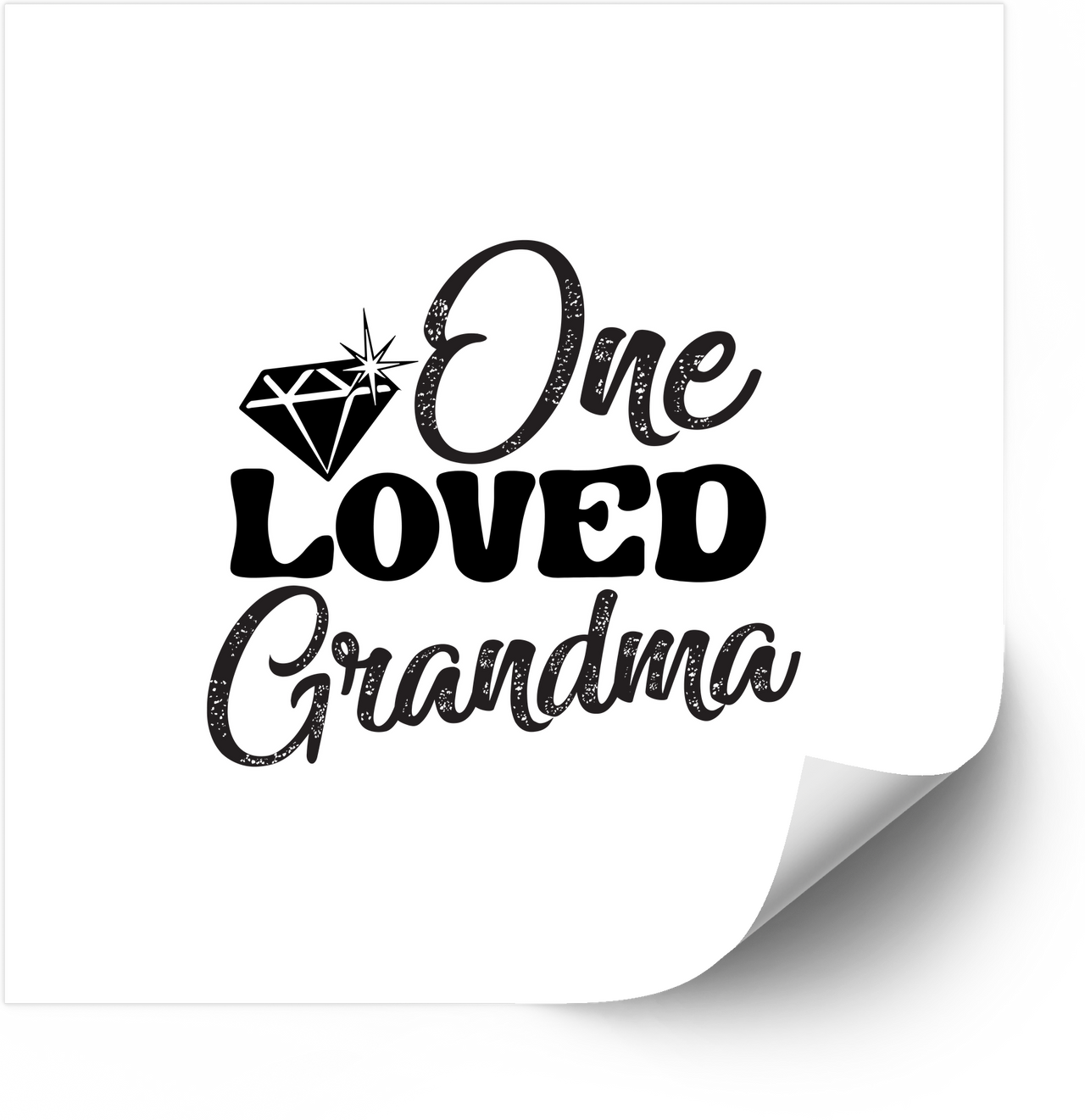 One Loved Grandma Diamond Sticker | Vintage Elegant Grandparent Vinyl Decal