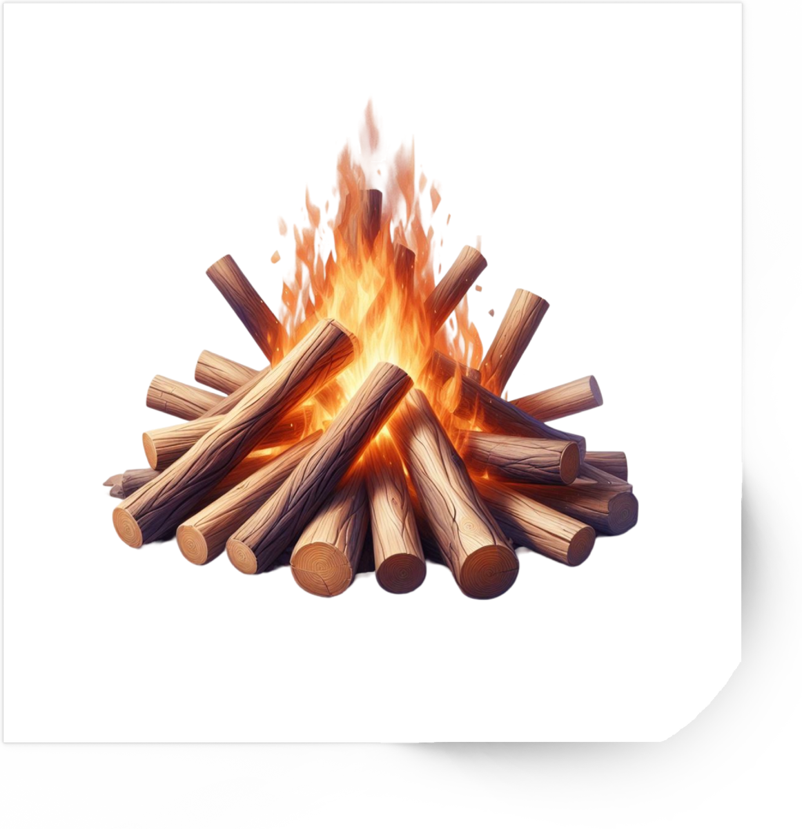 Campfire Logs Sticker | Realistic Bonfire Flame Vinyl Decal | Camping Outdoor Gift