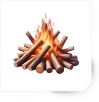 Thumbnail for Campfire Logs Sticker | Realistic Bonfire Flame Vinyl Decal | Camping Outdoor Gift