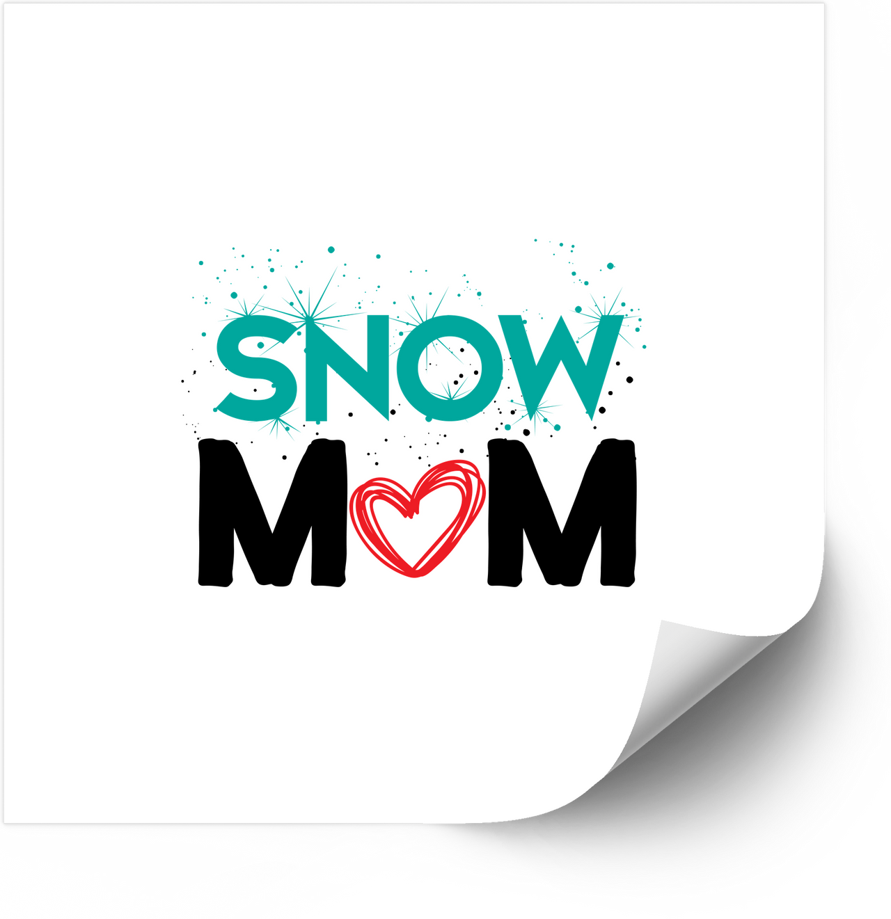 Snow Mom Sticker | Cute Winter Holiday Typography Vinyl Decal