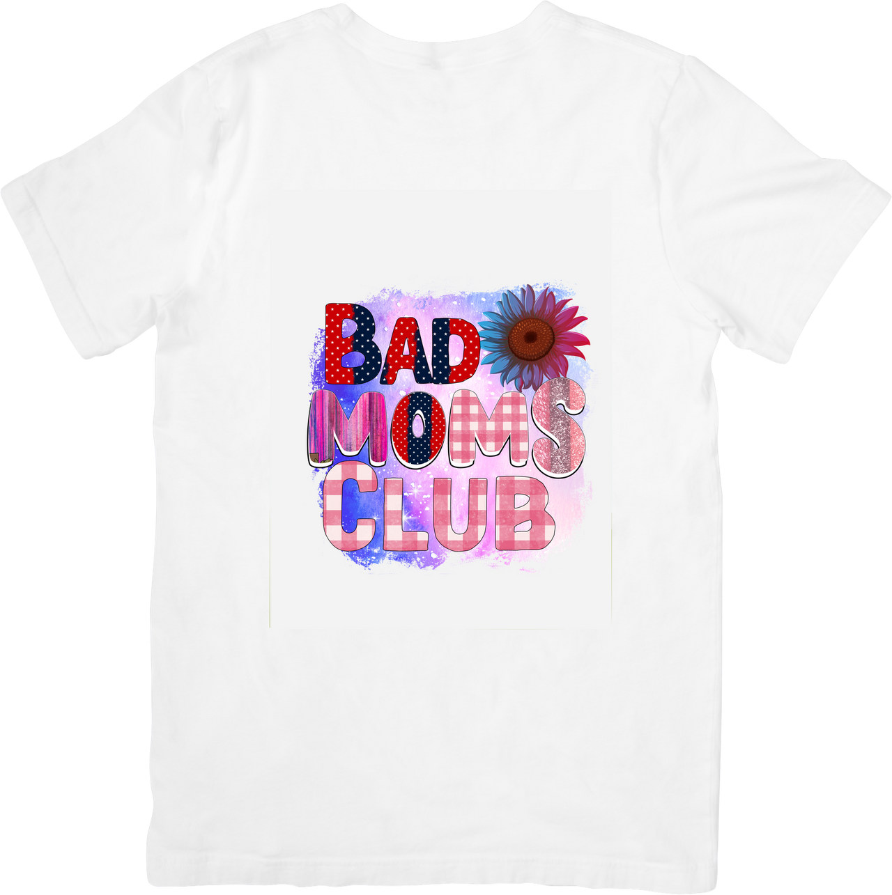 Bad Moms Club Sunflower T-Shirt | Boho Floral Retro Graphic Tee | Mom Gift