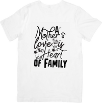 Thumbnail for A Mothers Love Is The Heart Of Family T-Shirt | Minimalist Floral Calligraphy Graphic Tee | Mom Gift