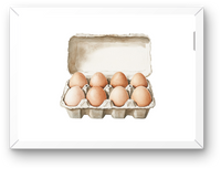 Thumbnail for Carton Of Fresh Eggs Wall Art | Watercolor Farmhouse Kitchen Print | Country Decor Gift