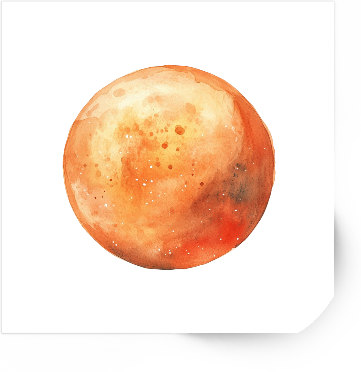 Watercolor Mars Planet Sticker | Orange Cosmic Space Vinyl Decal | Astronomy Gift