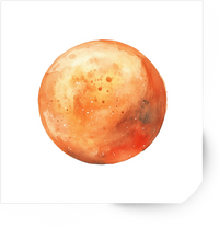 Thumbnail for Watercolor Mars Planet Sticker | Orange Cosmic Space Vinyl Decal | Astronomy Gift